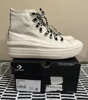 Converse CTAS Move Hi 'Archive Print' Egret Black Women's Size 7.5 - Box Damage
