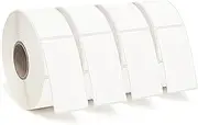 ESSENTIAL 4 Roll Blank White 1 x 2 Inch Dissolvable Food Labels for Food Rotation Prep roll of 500 (4 Roll -2000 Labels)