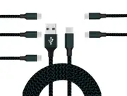 Catzon 1M 2M 3M 5Packs USB Type C Cable Nylon Braided W Phone Cable Fast Charger Cable USB Cord -Black Blue