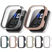 Hard PC Cover Tempered Glass Screen Protector Case for Amazfit Bip5 Unity(A2324)