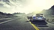 Cars mountains clouds sun bugatti sunlight roads Desk Mat Stitched
