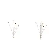 2PK A.FRESCO Metal Stake Spray Billy Buttons Garden Decor Short 95x50cm Rust