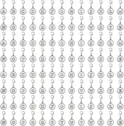 [SUPERFINDINGS] 104Pcs 26 Letter Charms Clip On Charm Zipper Pulls Charms Alloy A to Z Alphabet Charm with Lobster Clasp Letter Antique Silver Decorations for Keychain Purse Backpack Ornament, 28mm