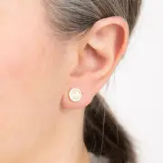 9ct Yellow Gold Rainbow Circle Stud Earrings