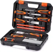 Comprehensive 10-Piece Woodworking Chisel Set with Sharpening Essentials