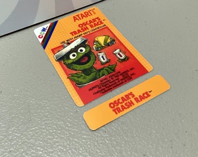 Oscars Trash Race (for Atari 2600) Replacement Game Label