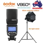 Godox V860IIIS TTL HSS Camera Flash Speedlite + 65cm softbox + Light Stand