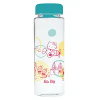 在飛比找樂天市場購物網優惠-大賀屋 Hello Kitty 透明水瓶 藍綠蓋 三麗鷗 K