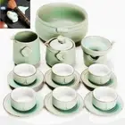 Complete Tea Set Pottery Tea Pot Pitcher Cup Bowl Saucer Tea Mat Gift Tea Pet