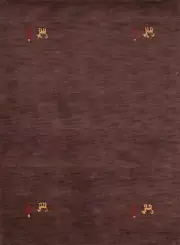 Artisan-made Brown Wool Gabbeh Rug Hand-knotted Carpet 4x6 ft.