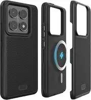 [TUDIA] MergeGrip [Magsafe Compatible] for Xiaomi 14T Pro 5G Case (2024) - [Drop Tested] Dual Layer Shockproof Slim Heavy Duty Tough Protective Phone Cases Cover - Black