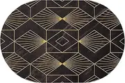 Geometric Patterns Living Room Bedroom Kitchen Floor Decor Non-Slip Large Carpet，Oval 70x160cm Washable Bedside Balcony Playroom Soft Area Rugs(3.9ft×5.9ft/120×180cm)