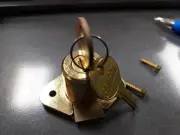 LORI #1700 DRAWER LOCK, 1-1/8" BARREL, BRASS-PLATED #198 Twelve Locks KA