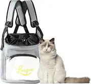 BOSERMEN Cat Backpack, Extra Ventilated Adjustable Pet Cat Chest Carrier Backpack, Small Dog Backpack for Hiking Camping Travel, Portable Cat Backpack(Grey)