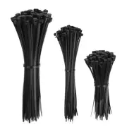 600pcs Cable Zip Ties, Plastic Ties Wraps, Self-Locking Tie, 3 Sizes, Black