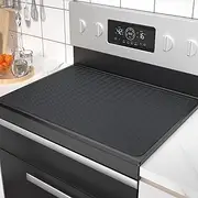 Stove Top Covers for Electric Stove, Food Grade Silicone Glass Stove Top Cover Protector, Thick Induction Cooktop Protector (Black)