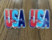 Patriotic 4th Of July Cake Toppers Celebrate USA Cupcake Rings Two Dozen