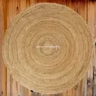 Handmade Jute Rug, 5x5ft Round Jute Rug, Round Rug for Dining Table, kicthen rug