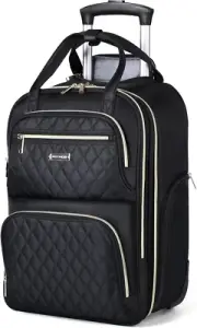 Rolling Backpack for Women, 15.6 Inch Travel Laptop Wheeled Backpack, 30L Roller