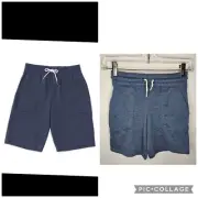New Boys Wonder Nation French Terry Shorts Pockets Drawstring Blue Size M 8