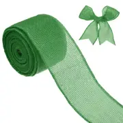 Burlap Ribbon, 2.5" x 10 Yards Burlap Wired Edge Ribbon [Green]