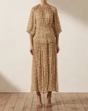 SHONA JOY JULIA MIDI DRESS, CUT OUT BACK, SIZE AU12 US8, NEW WITH TAGS, RRP $460