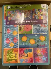 Smithsonian 2018 new sealed 3 Pack 6 Pc frame tray Puzzles Map USA ABC's + 123s