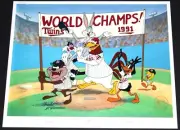 #1 Minnesota Twins World Champs Bugs Bunny Animation Cel Warner Bros Looney Tune