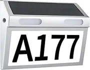 House Numbers for Outside, Solar House Numbers Solar Address Sign Stainless Steel Address Signs for Houses Waterproof 3-Color Lighting Address Plaque Illuminated Address Sign DIY for Home and Yard