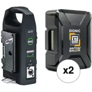 Anton/Bauer Dionic XT90 2-Battery Kit with GM2 Dual-Bay Charger (Gold Mount)
