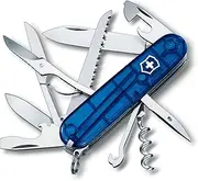 Victorinox Huntsman Swiss Army Knife, 15 Function Swiss Made Pocket Knife with Large Blade, Screwdriver, Scissors and Wood Saw