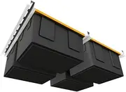 [E-Z Garage Storage] Overhead Bin Storage Rack Organization System - Store 4 Bins on Garage Ceiling/Adjustable to Fit Any Size Tub - Made In USA