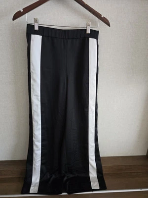 J Crew Womens NWT Black Pants White Tuxedo Stripe Front & Back Pockets Size 8