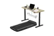 Lifespan Fitness V-Fold Treadmill with ErgoDesk Automatic Oak Standing Desk 1500mm + Cable Management Tray