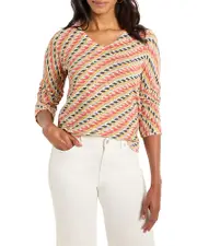 Nic+Zoe Rope Twist V Neck Sweater P/L