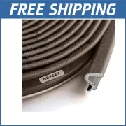 Weather Stripping Door Seal Strip - V-Shaped Soundproofing Foam, 60 Feet Long