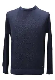 NWT BUGATTI MEN'S CREW-NECK JUMPER 85530 7400370 BLUE