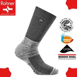 【Rohner 瑞士 fibre tech 中高筒美麗諾羊毛襪《丹寧黑》】603001/保暖/耐磨/吸濕/排汗/抗臭/彈性襪