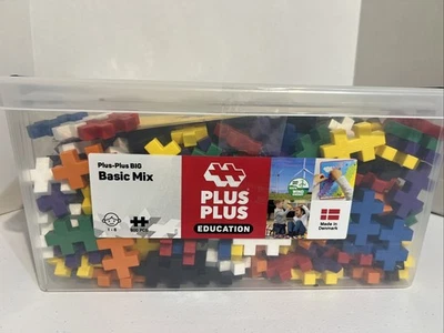 PLUS PLUS BIG - Open Play Set - 600 Piece in Storage Tub- Basic Color Mix