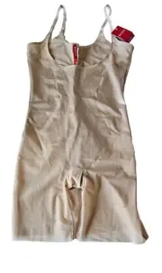 SPANX FS6815 Contour Open-Bust Mid-Thigh Soft Sand Women's Bodysuit Size M, $168