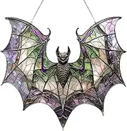 Halloween Bat Decoration, Reflective Colorful Acrylic Sun Catcher, Acrylic Stained Glass Sun Catcher, Gothic Home Decor, Stained Window Wall Hanging Ornament for Festival Party, Home Parties, Garden
