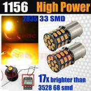 2x 1156/BA15S 2835-Chip Amber Yellow Turn Signal Corner 33-LEDs Light Bulbs (for: Mitsubishi)