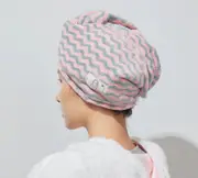 TARRAMARRA® Fast Drying Hair Turban Towel - White / Pink / One Size