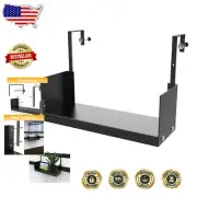 Compact 17" Wall-Mounted Cubicle Shelf with Metal Hooks - Office Décor Solution