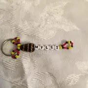 MYLES boys or mens personalized beaded keychain-NEW-Handmade