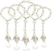 Uniqal 30 PCS Baptism Rosary Acrylic Rosary Beads Rosaries Angel for The First Communion Baptism Party Favors