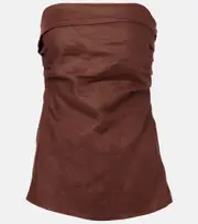 [Faithfull] Faithfull Caen linen top AU 14 brown