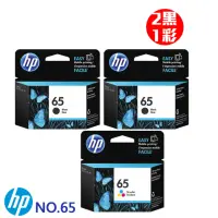 在飛比找momo購物網優惠-【HP】2黑1彩組★HP 65墨水匣(N9K02AA*2/N