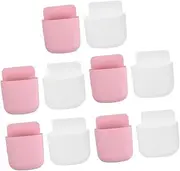 HOMSFOU 10pcs Multipurpose Storage Box Wall Mounted Cellphone Holder Remote Controller Organizer Compact Charging Stand for Phone Stationery and Daily Items No Drill Installation