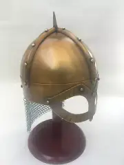 Medieval Wearable Costume Viking Spectacle Battle Armour Helmet With Chainmail